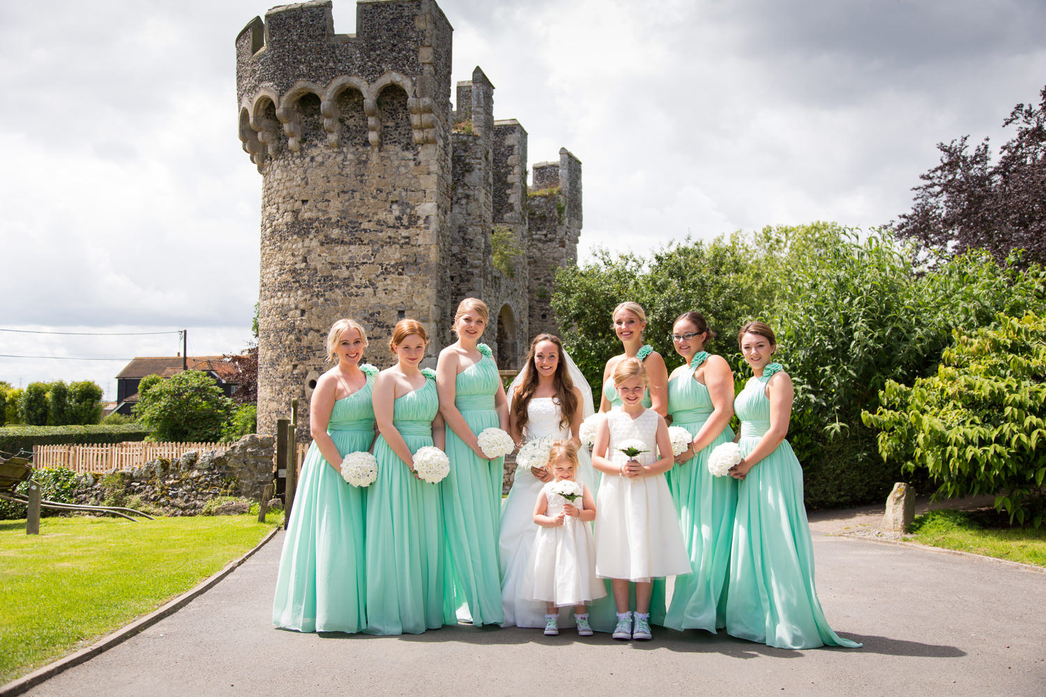 Bridal party with Cooling Castle