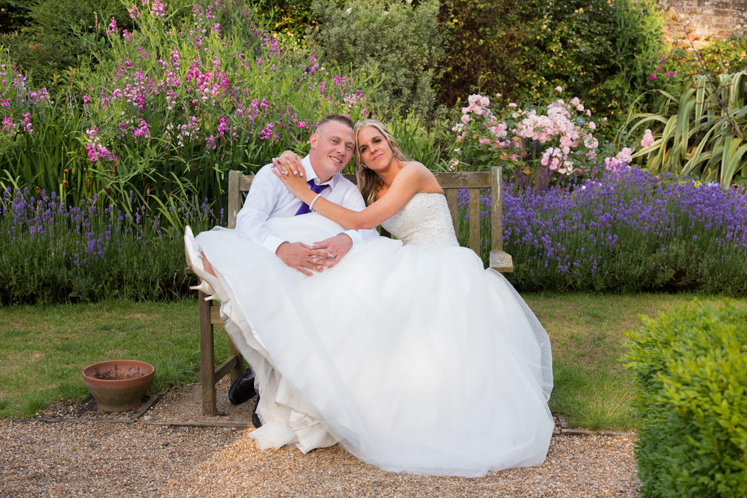 Bride and groom in the late evening