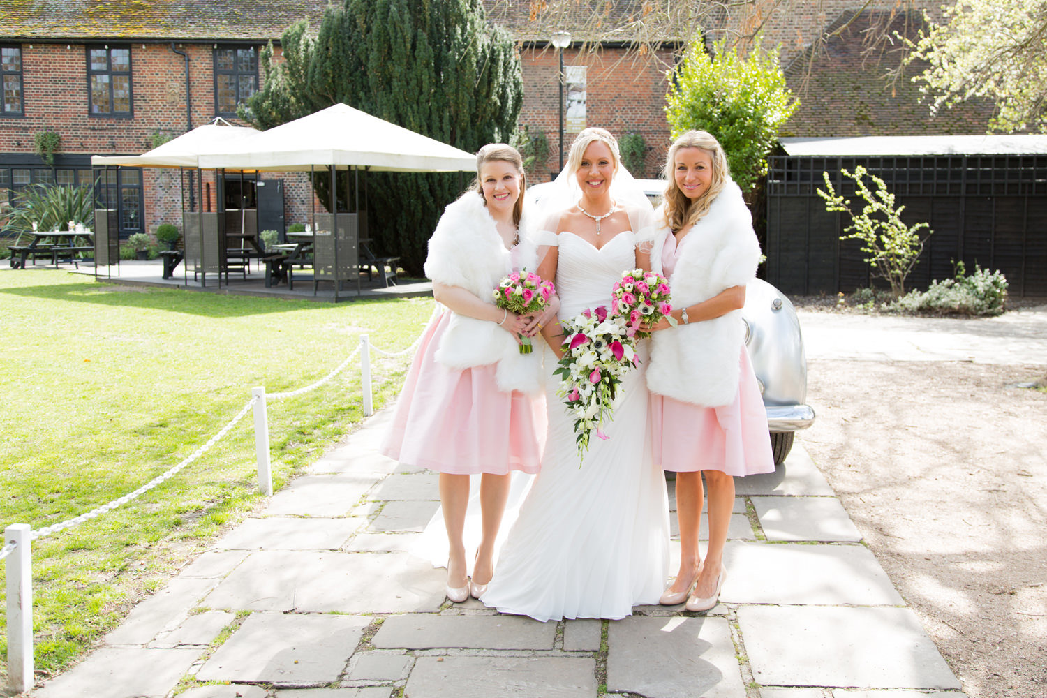 Bride with her bridesmaids