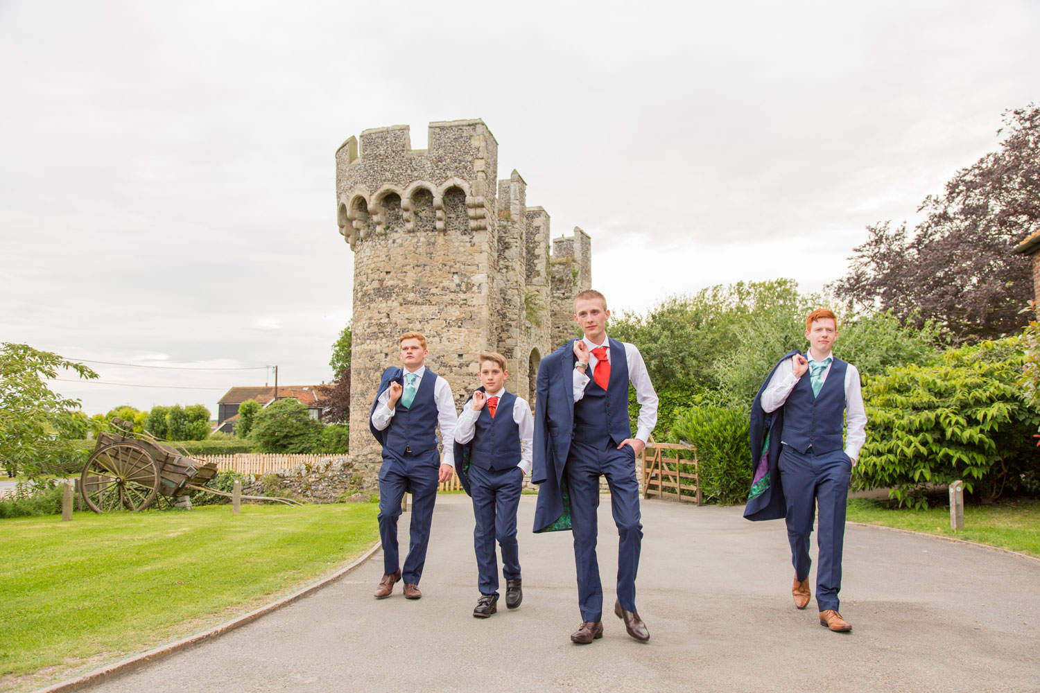 Cooling Castle Barns groomsmen